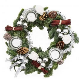Adventskranz - Adventskranz Silber